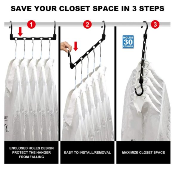 New 12 Pack Sturdy Closet Organizer Hanger for Heavy Clothes - Picture 7 of 8